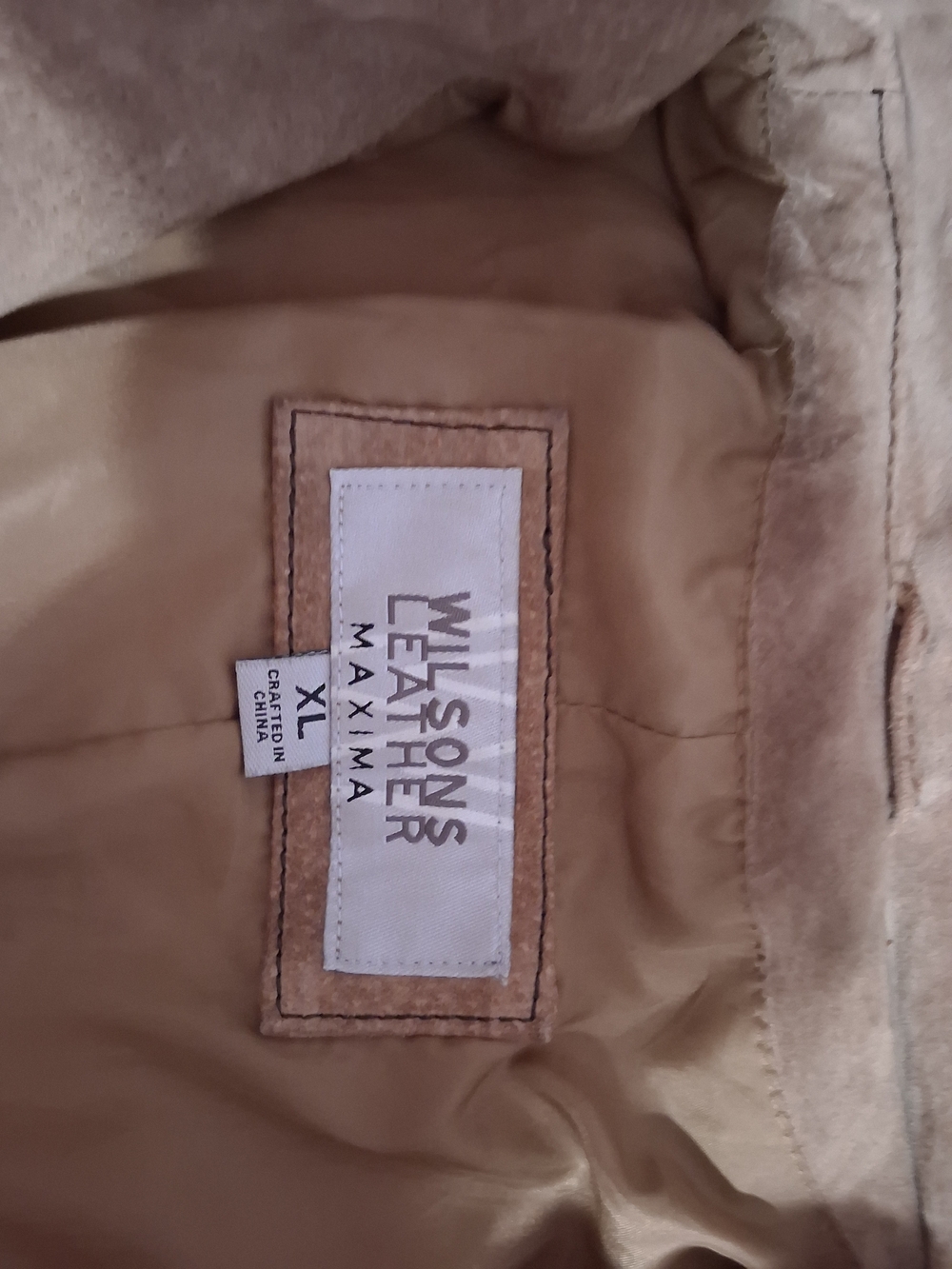 Wilson’s Vintage Leather Car Coat M. Julian Suede Zip Up & Pockets Tan - Picture 5 of 8